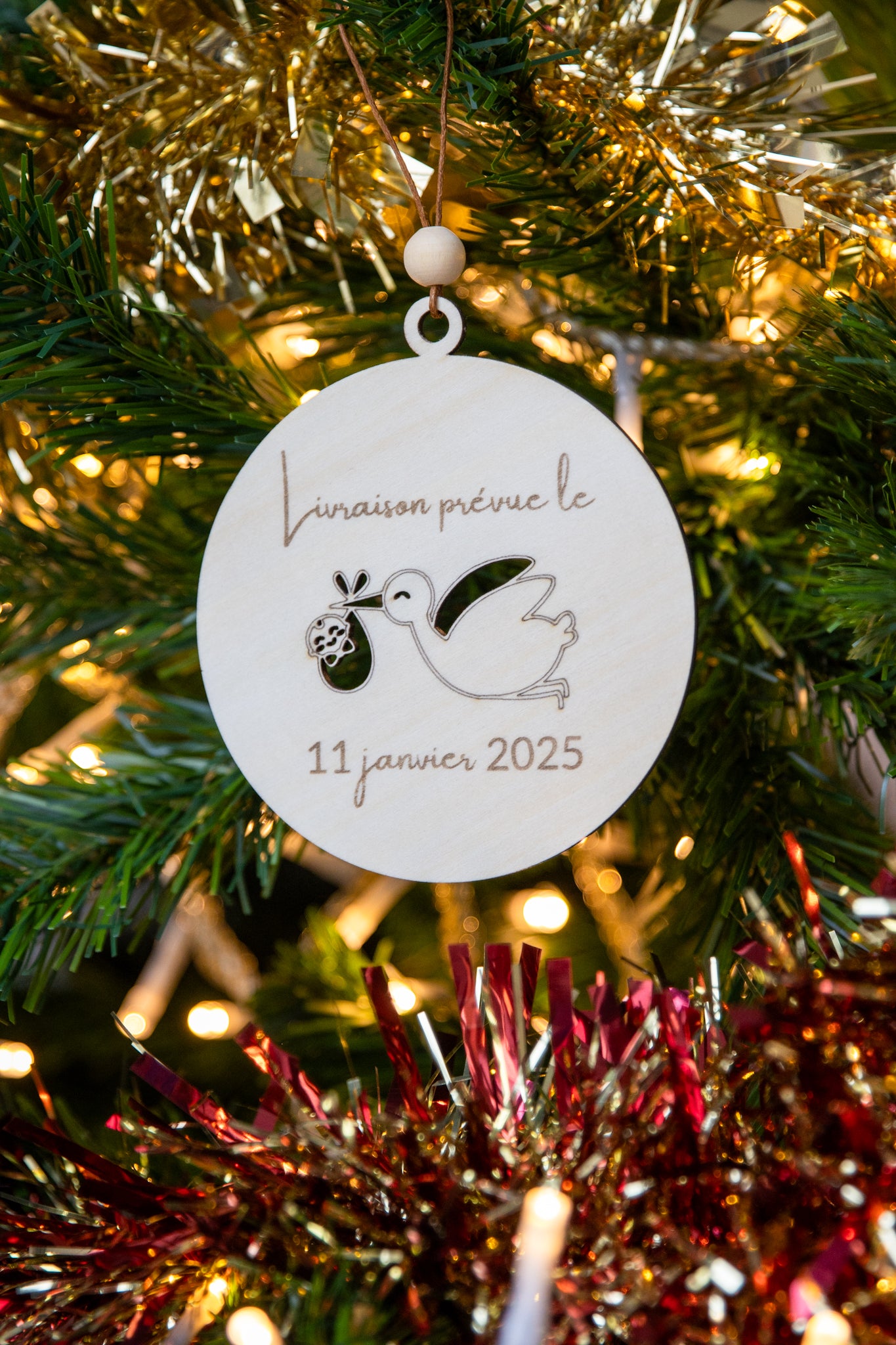 Boule de Noël - Cigogne