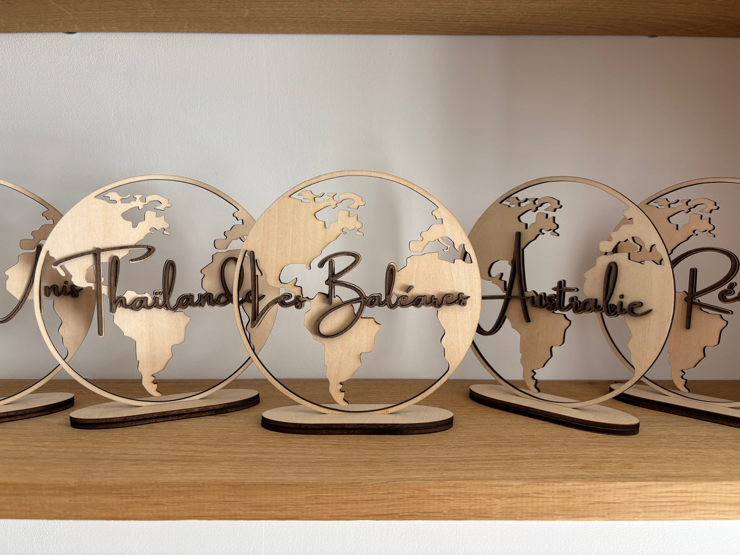 Centre de table - Globe en bois