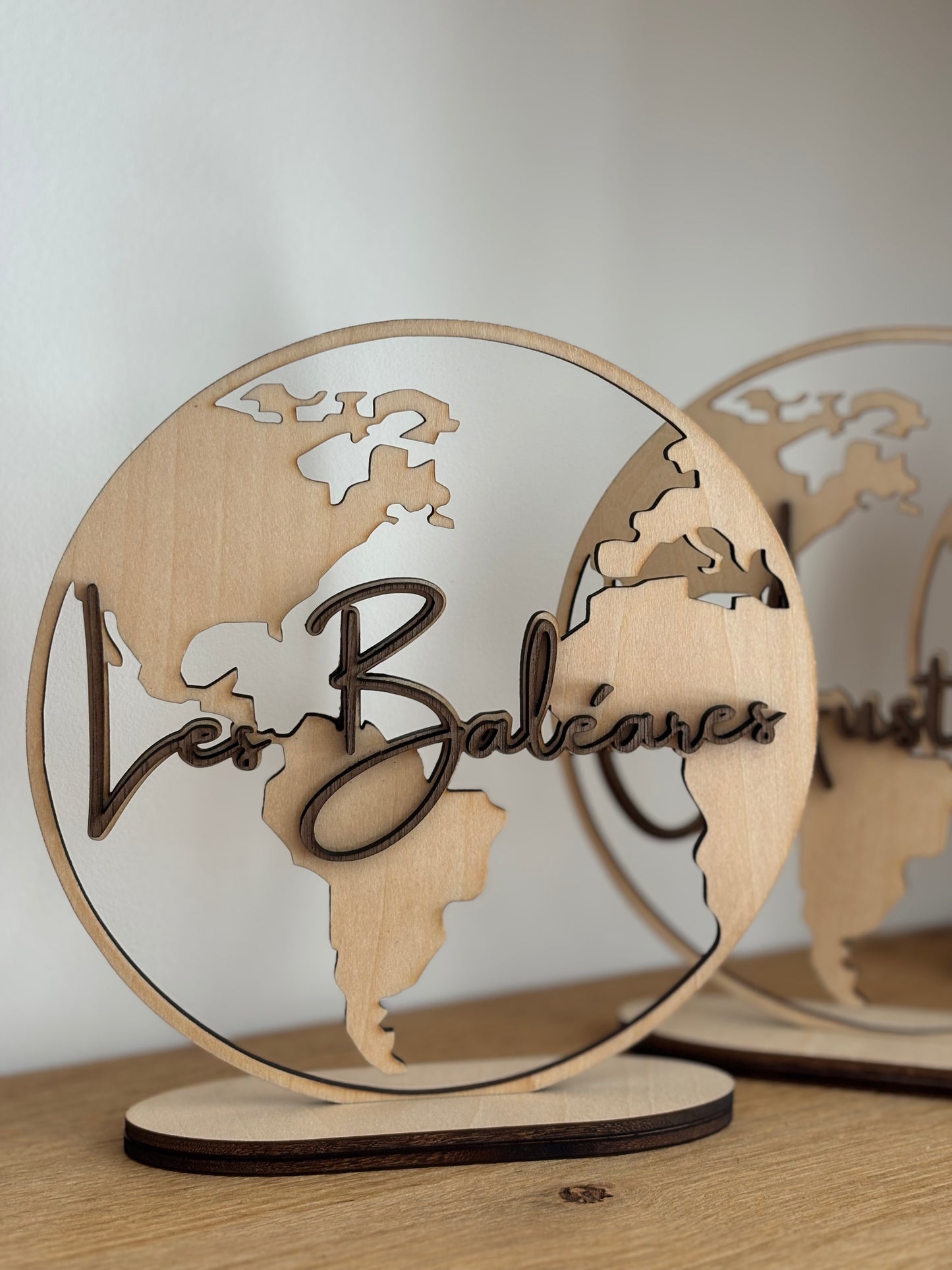 Centre de table - Globe en bois