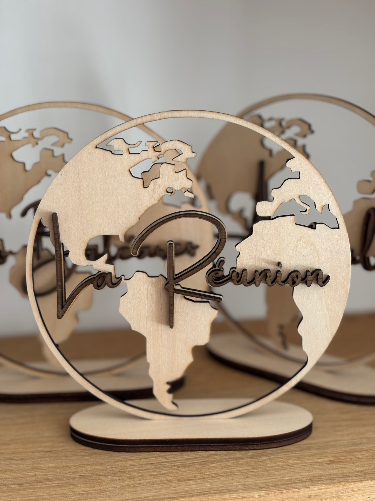 Centre de table - Globe en bois