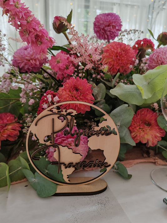Centre de table - Globe en bois