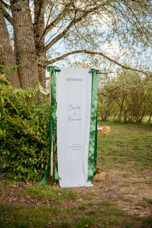 Panneau de bienvenue - Tissu Lin XL