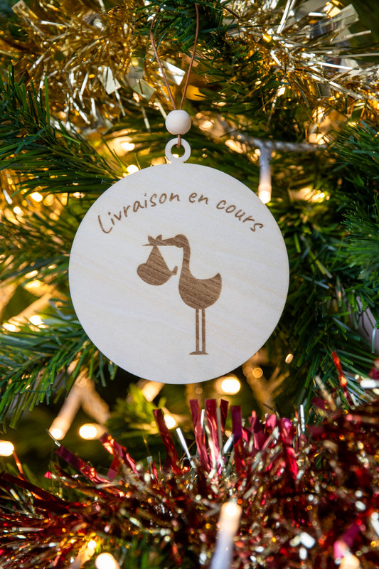 Boule de Noël - Cigogne