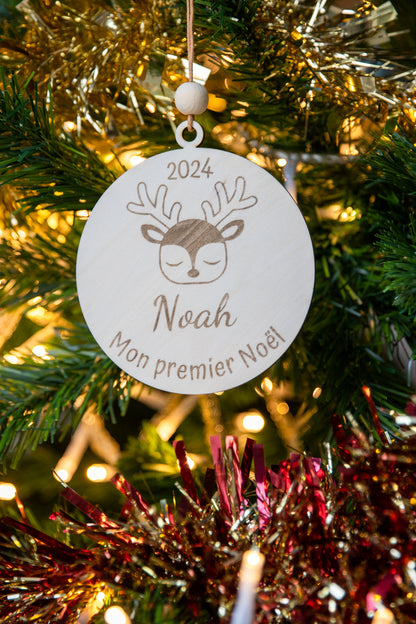 Boule Premier Noël personnalisée - Prénom et date