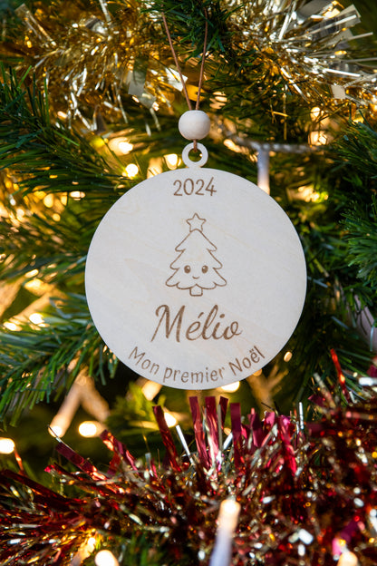 Boule Premier Noël personnalisée - Prénom et date