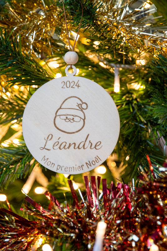 Boule Premier Noël personnalisée - Prénom et date