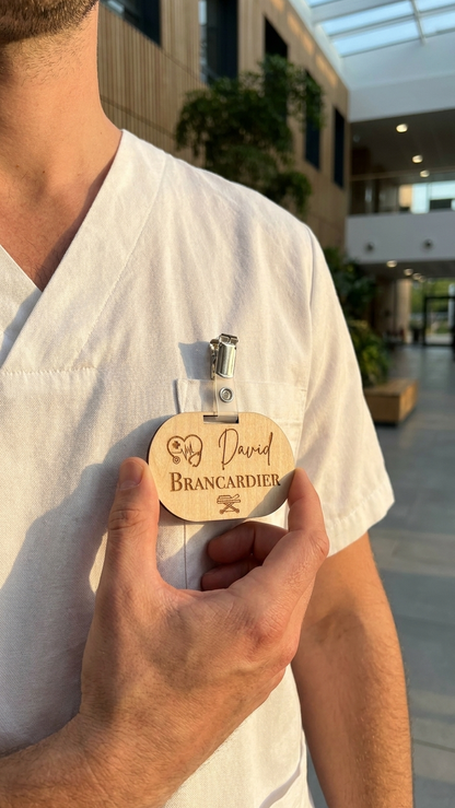 Badge professionnel XL en bois