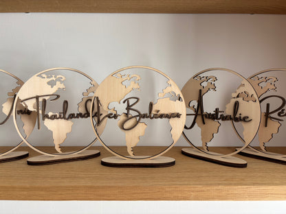 Centre de table - Globe en bois