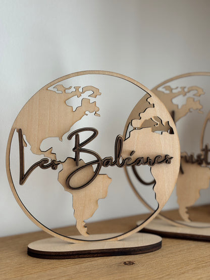 Centre de table - Globe en bois