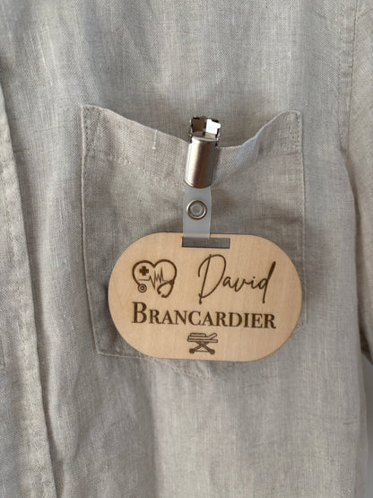 Badge professionnel XL en bois