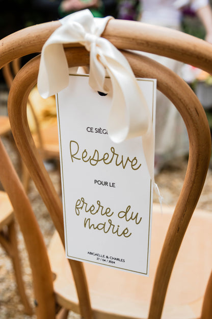 Marque-place cérémonie - Papier