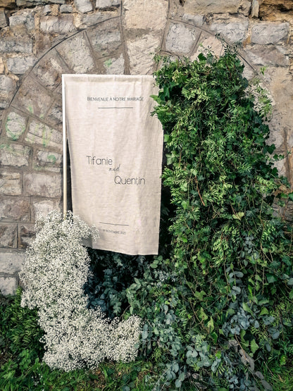 Panneau de bienvenue - Tissu Lin