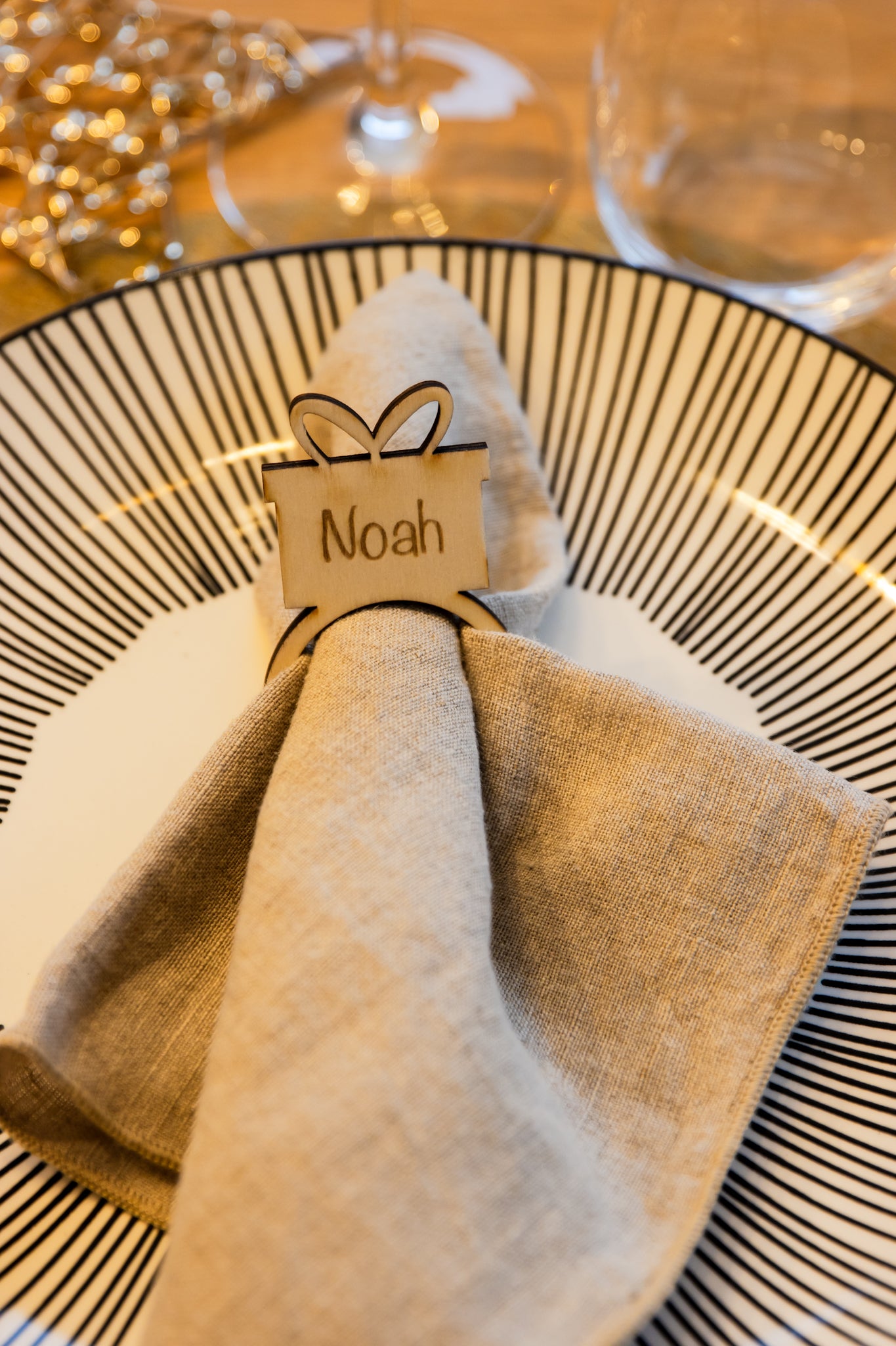 Rond de serviette de Noël personnalisé