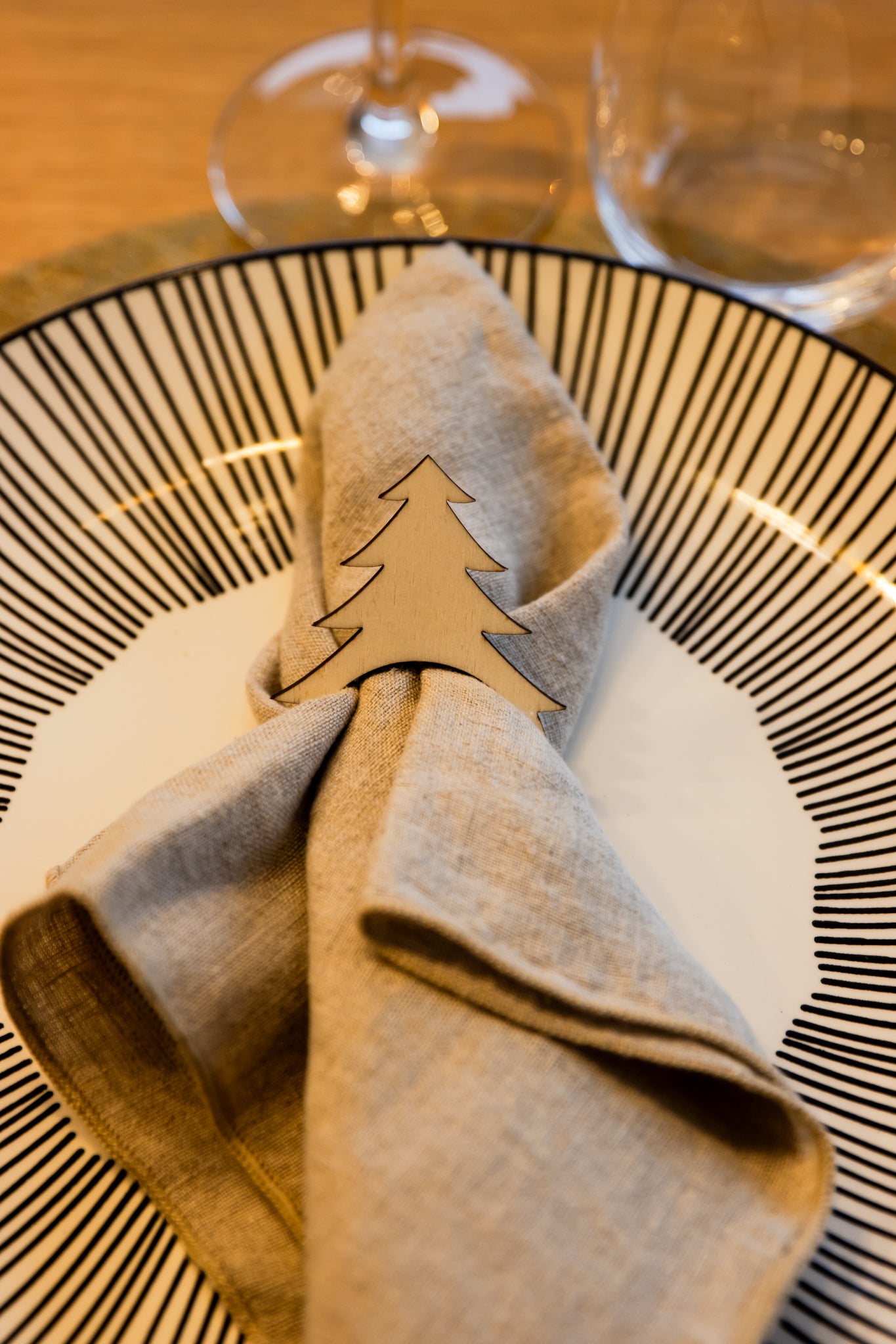 Rond de serviette de Noël personnalisé