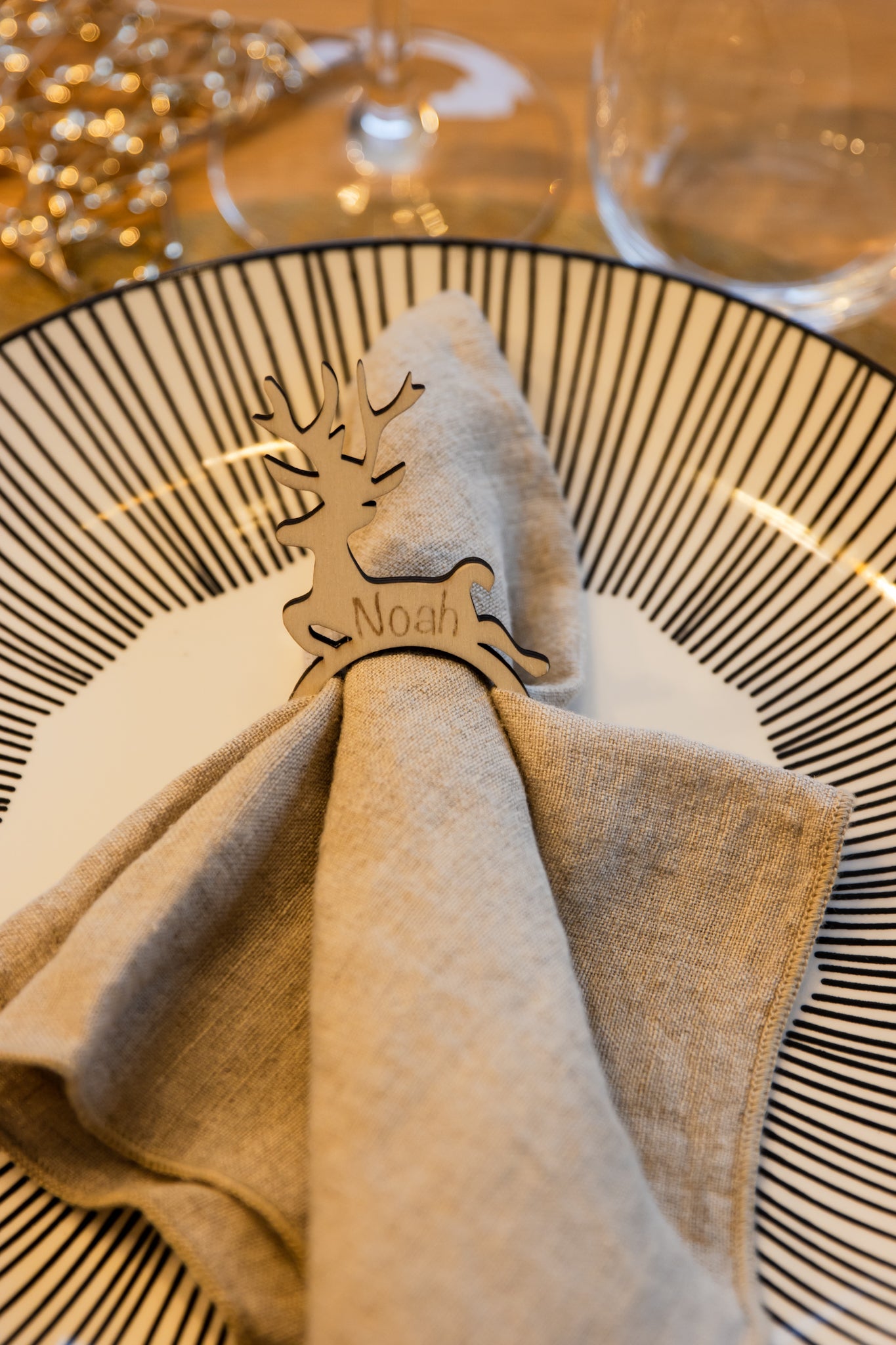 Rond de serviette de Noël personnalisé